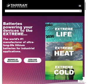tadiran batteries - the world s 1 manufacturer of ultra-long-life lithium batteries for industrial applications.