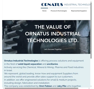 process equipment ornatus industrial technologies ltd. israel