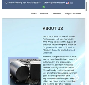 Ultramat Advanced Materials and Technologies Ltd.