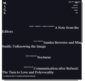 mice magazine issue four opacities