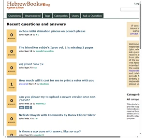 hebrewbooks.org q a