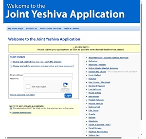 joint yeshiva application