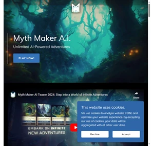 myth maker ai - unlimited ai-powered adventures at your finger-tips - ai-powered adventure game infinite interactive adventures generated by gpt and other cutting edge ai