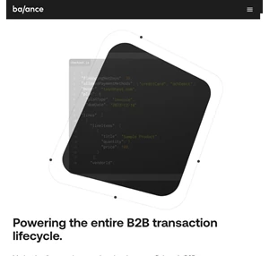 balance powering the b2b transaction lifecycle