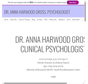 dr. anna harwood gross psychologist israel