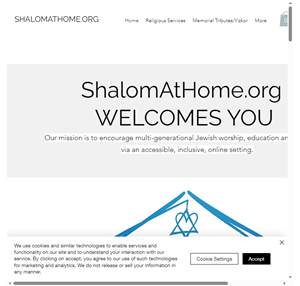online jewish synagogue and learning center shalomathome.org