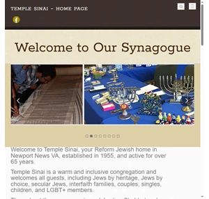 welcome to our synagogue - temple sinai - home page