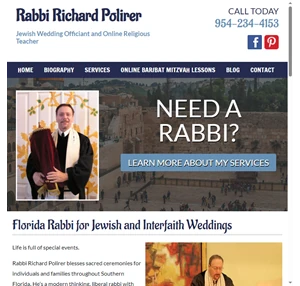jewish interfaith wedding officiant in florida rabbi richard polirer