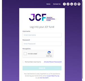 donor portal - jewish communal fund client login