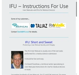 IFU Instructions For Use User Manuals and IFUs for Medical Devices