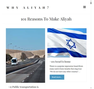 why aliyah? 101 reasons to make aliyah