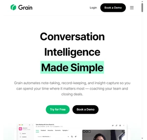 grain conversation intelligence and ai sales assistant