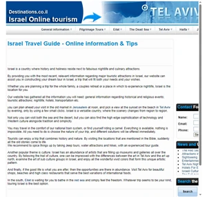 Israel Travel Guide - Online information Tips