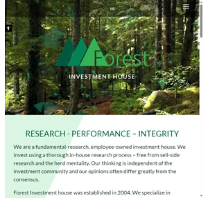 forest investment house research - performance integrity
