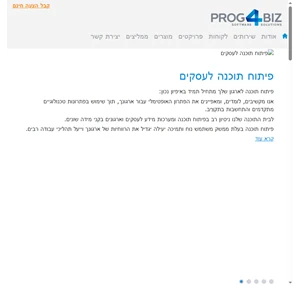 פיתוח תוכנה לעסקים בניית תוכנה מותאמת אישית Prog4biz