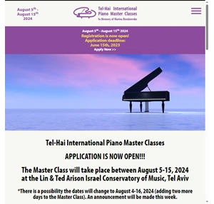 Tel-Hai International Piano Master Classes - In Memory of Marina Bondarenko