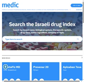 Medic אינדקס התרופות המקצועי של קהילת הרופאים והרוקחים בישראל