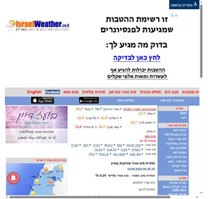 תחזית מזג אוויר בישראל - Israel weather