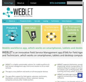 WEBLET Mobile Business Platform for Field Services