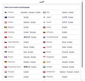 Flight bookings select country and language Finnair
