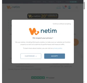 Netim Domain Name Web Hosting Email and SSL Certificate