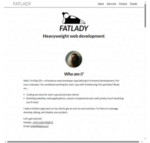 FATLADY A boutique home for websites and apps by Elad Ziv