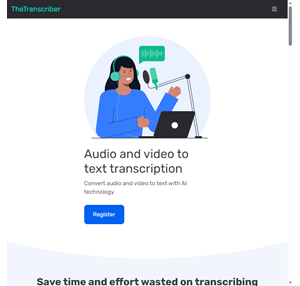automatic transcription transcribe audio and video to text thetranscriber
