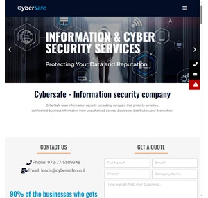Cyber Security services information security management - CyberSafe