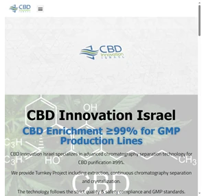 CBD Innovation Israel - CBD Enrichment 99 for GMP Production Lines