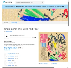 Shaul Eshet Trio Love And Fear Shaul Eshet