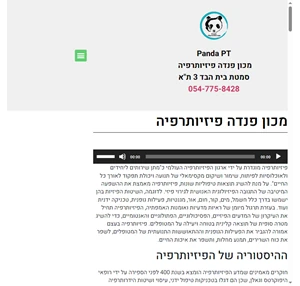 Panda PT - פנדה פיזיותרפיה פיזיוטרפיסט פרטי תל אביב