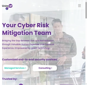 Wake-up Cyber I Your Cyber Risk mitigation team Customized end-to-end security services