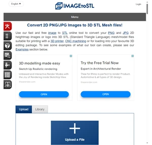 convert png jpg 2d images to 3d stl mesh model file free online tool - imagetostl