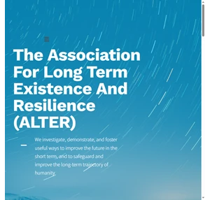 אלתר Association for Long Term Existence and Resilience (ALTER) ארגון לעתיד הרחוק (אלתר)