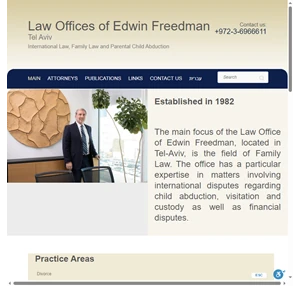 Law Offices of Edwin Freedman International Law Family Law and Parental Child Abduction