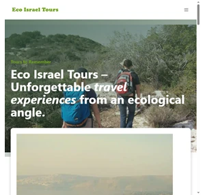 eco israel tours - connecting israel and ecology