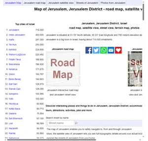 map of jerusalem jerusalem district - road map satellite view and street view